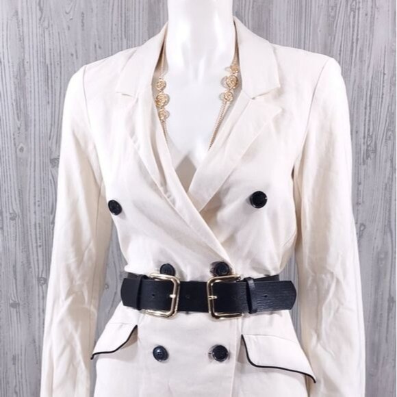 Zara Blazer Mini Dress Cream Old Money Christmas Party Holiday New Years Classy - Picture 4 of 6